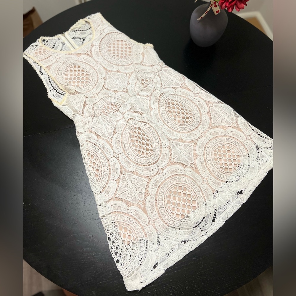 White Lace Mini Dress